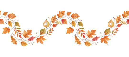 Fototapeta premium A vibrant assortment of colorful autumn leaves against a white background