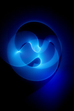 3D blue torus mesh with glowing data vortex for quantum science visualization