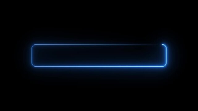 Square rectangular frame transparent background with neon blue motion graphics on isolated, loop neon motion concept.