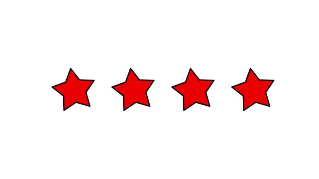 Special with rating star icon animation. Golden glowing five star flat symbol animation with transparent background on motion concept