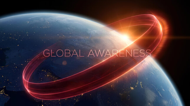 Global Awareness Earth Orbit Ring Light Effect