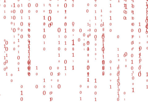 Dark red binary code matrix stream background