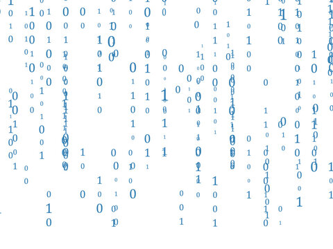 Dark blue binary code matrix stream background
