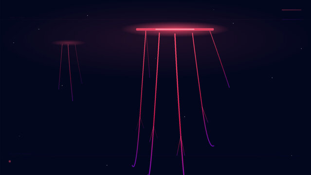 Glowing red sprite atmospheric lightning concept background sci-fi illustration design
