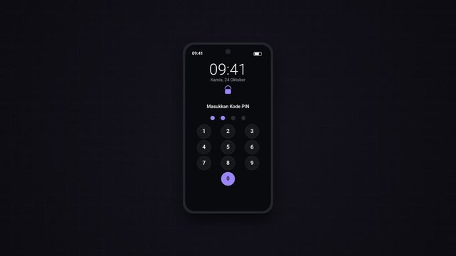 Smartphone Unlock Animation Showing Pattern, PIN Code, and Biometric Face Scan Verification