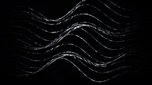 Abstract glowing silver wave lines motion background