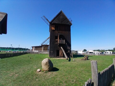 old wooden windmill