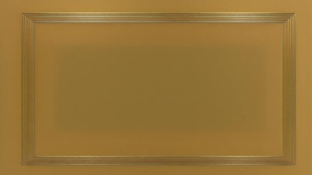 Elegant Gold Rectangular Frame with Metallic Ornamental Border