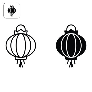 Traditional lanterns celebrating chinese new year with minimalist