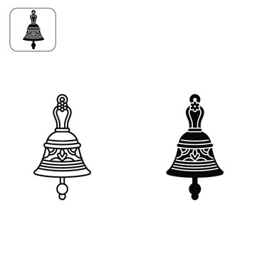 Traditional bell graphic illustration for event branding and