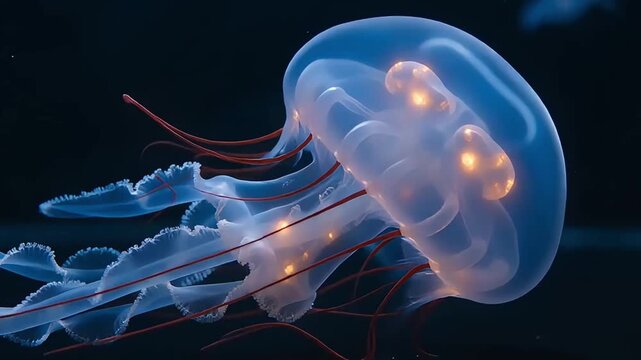 Aesthetic jellyfish in the sea