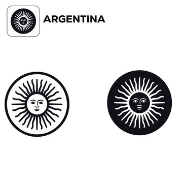 Argentina national sun symbol graphic for branding and patriotic