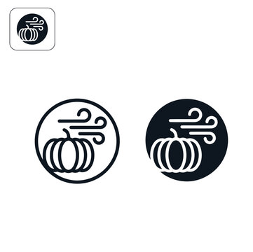 Halloween pumpkin icon with swirl design for seasonal celebration