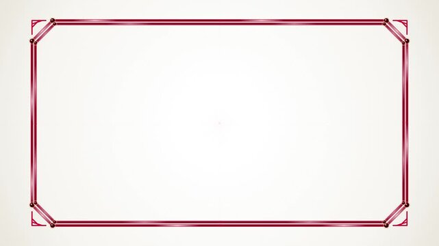 Elegant metallic burgundy border frame with decorative corner accents on a light background