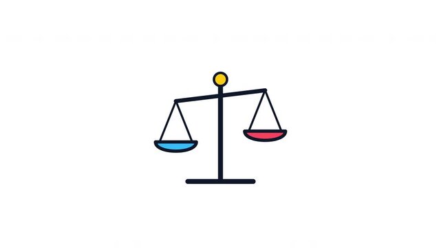 Scales of justice icon grid on white background