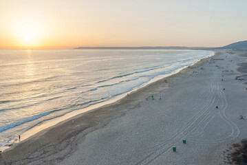 Aerial view of El Palmar beach at sunset in Zahara de los Atunes, Costa de la Luz, Cadiz, Spain:  © Elsworth Frobisher