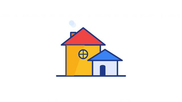 Colorful house icons pattern on white background