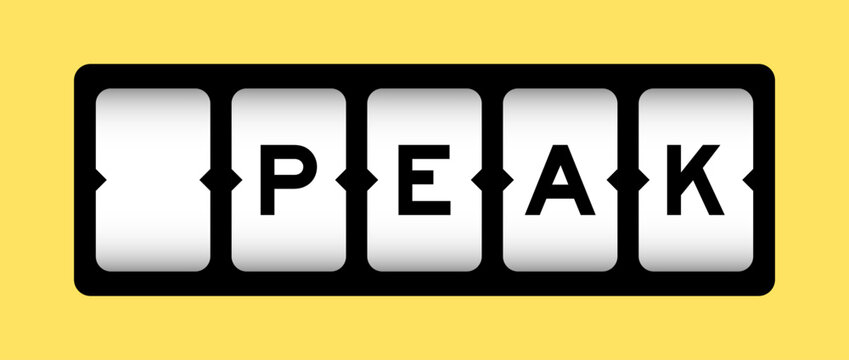 Black color in word peak on slot banner with yellow color background