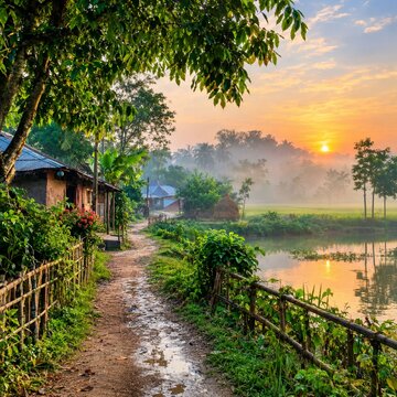 Peace feels different in the village. 💚

#VillageLife #NatureLovers #SunsetVibes #গ্রামবাংলা #RuralBeauty #PeacefulMoment
