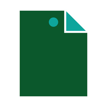 Green document icon with teal accent and hole punch detail