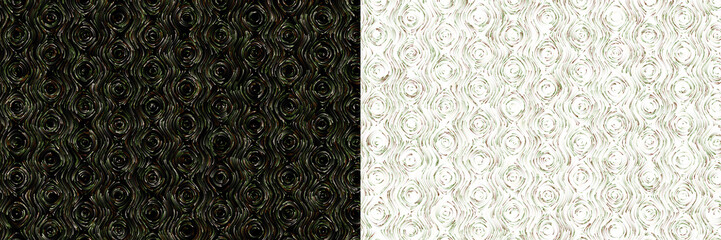 Boucle fabric texture comparison, black and white curly wool textile, sherpa fleece background © Aosa