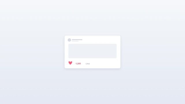 Minimalist social media post wireframe mockup template on a clean light gray background