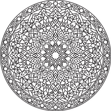 Mandala geometric pattern for meditation and spiritual decoration