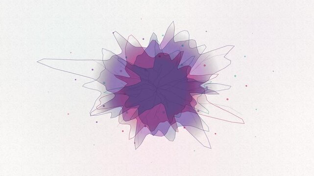 Abstract purple flower bloom with delicate lines during soft light transition