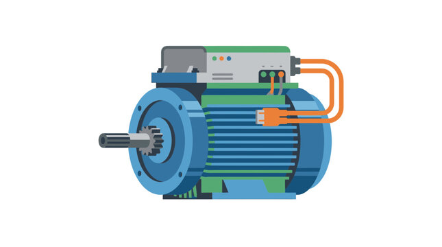 Industrial Electric Motor Isolated Cut Out