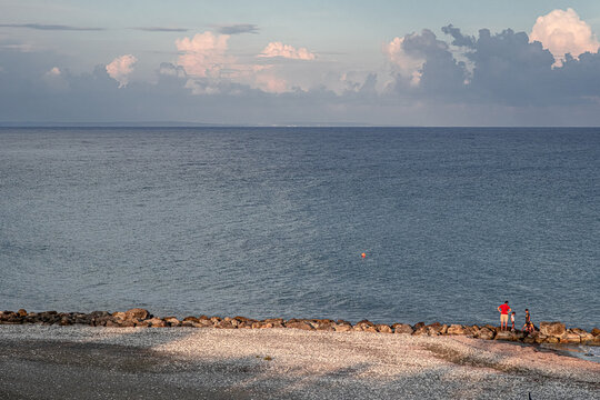 View of Faros Beach in Pervolia, Larnaka District, Cyprus