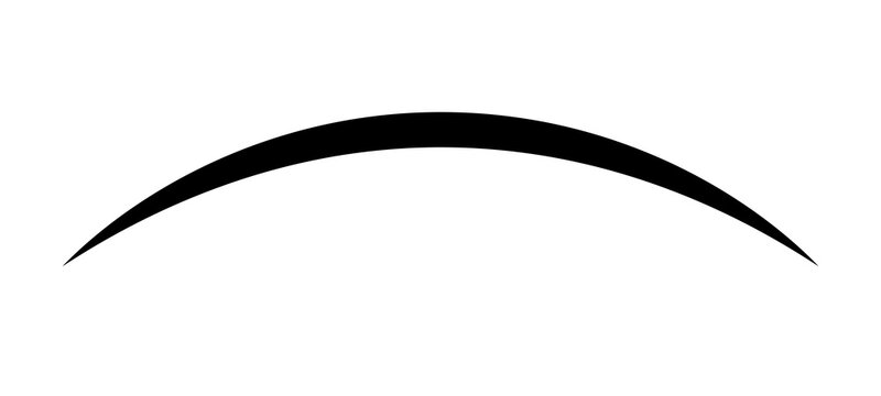 Black curved line arc swoop brush stroke graphic design element