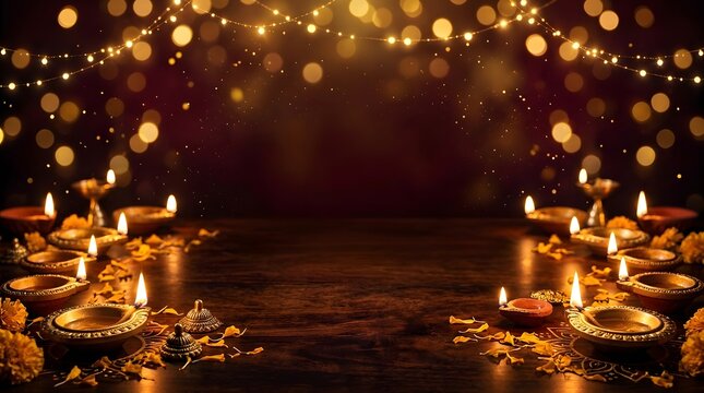 A radiant and festive diwali celebration illuminated by countless diyas creating a warm and inviting atmosphere of joy and prosperity