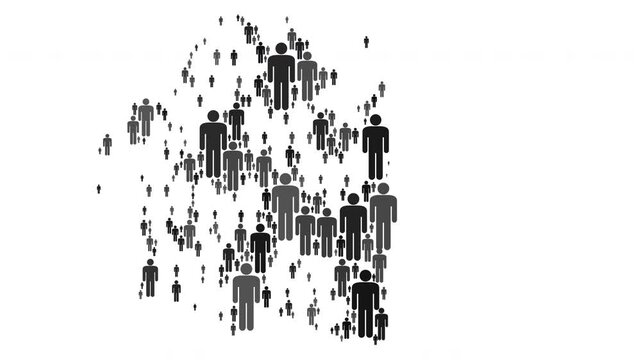 Animated map of Toledo  made up of a collage of human icons
