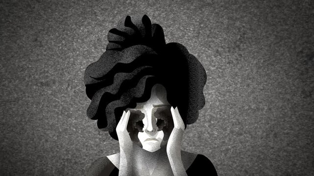 woman with borderline personality disorder and two arguing women representing inner dialogue