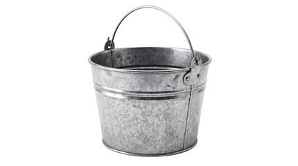 Galvanized tin bucket with wire handle, isolated on transparent background © PNG Studio 99