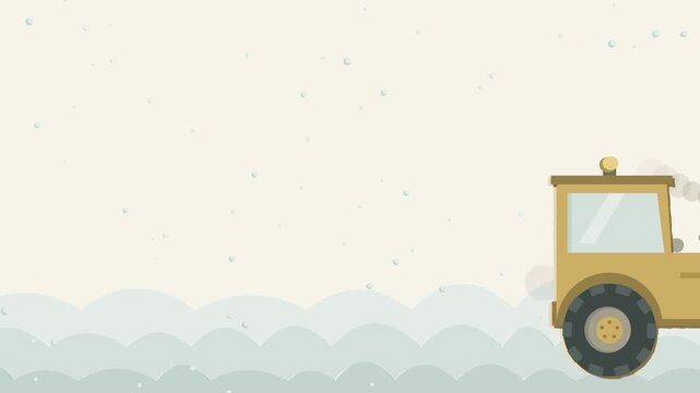 Snowplough Wiping Between a Christmas Scene and Snowfall