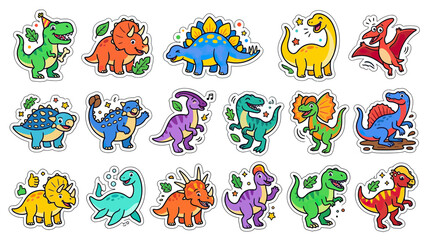 Cute Cartoon Dinosaurs Sticker Collection © noes