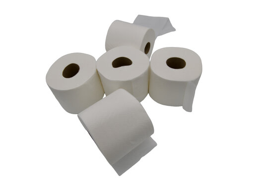 four rolls of toilet paper Isolated on transparent background 