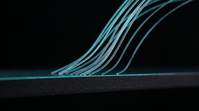 Macro view of charged polymer filaments above an electrode