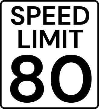 Speed Limit 80 mph Sign