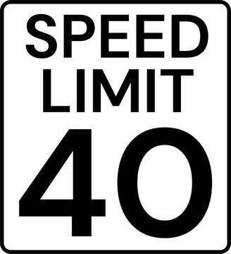 Speed Limit 40 mph Sign