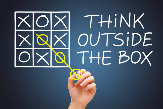 Think Outside The Box Tic-tac-toe Concept
