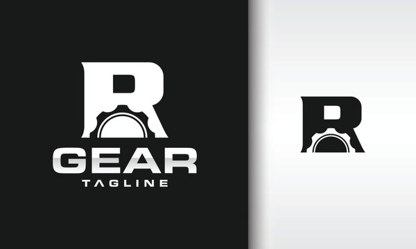 Letter R Gear Logo