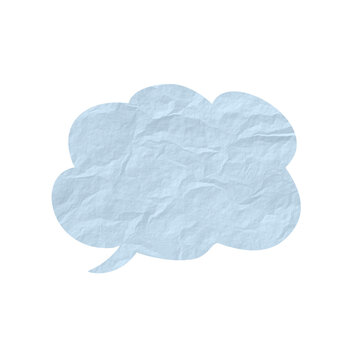 Light blue cloud paper speech bubble scrapbook collages element