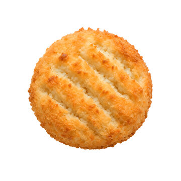 Goan bolinha de coco coconut cookie with small rounded form, rough Isolated on White Background