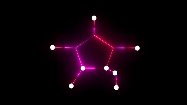 Glowing Cepheus constellation neon line animation loop on black background