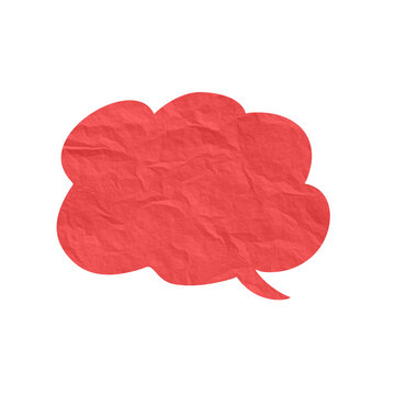 Red cloud paper speech bubble scrapbook collages element