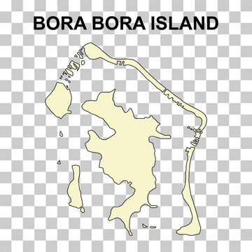 Bora bora island map symbol shape, travel web flat concept icon vector illustration .