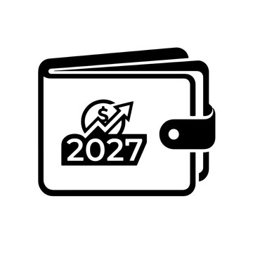 Wallet Icon with 2027 Financial Growth Symbol