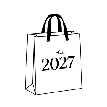 2027 Shopping Bag Vector Illustration